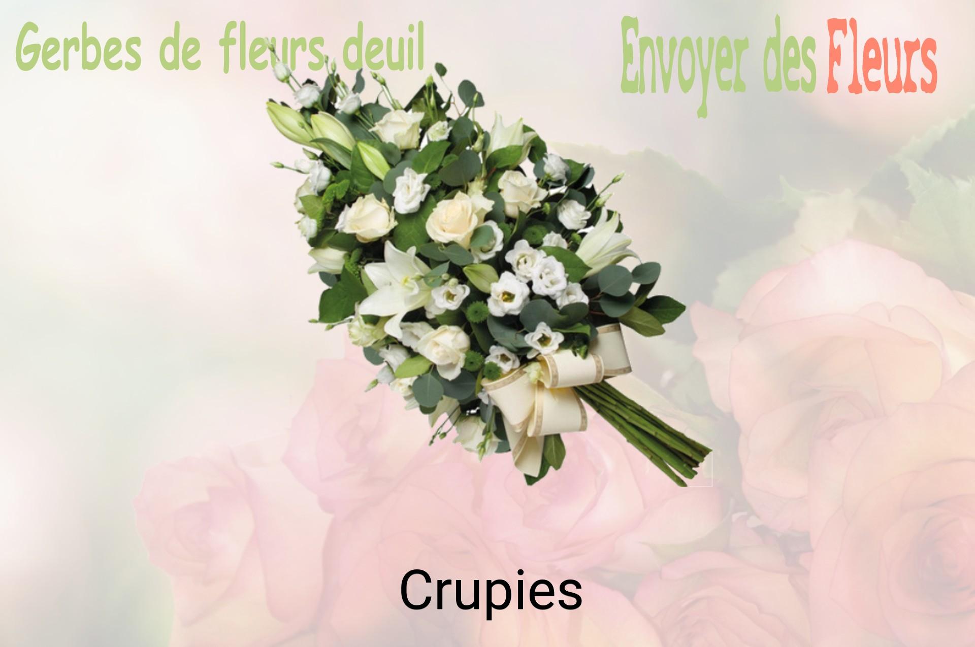 Gerbe de fleurs de deuil livrée à Crupies